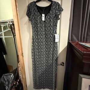 Connected Apparel Black and White Maxi Dress - New